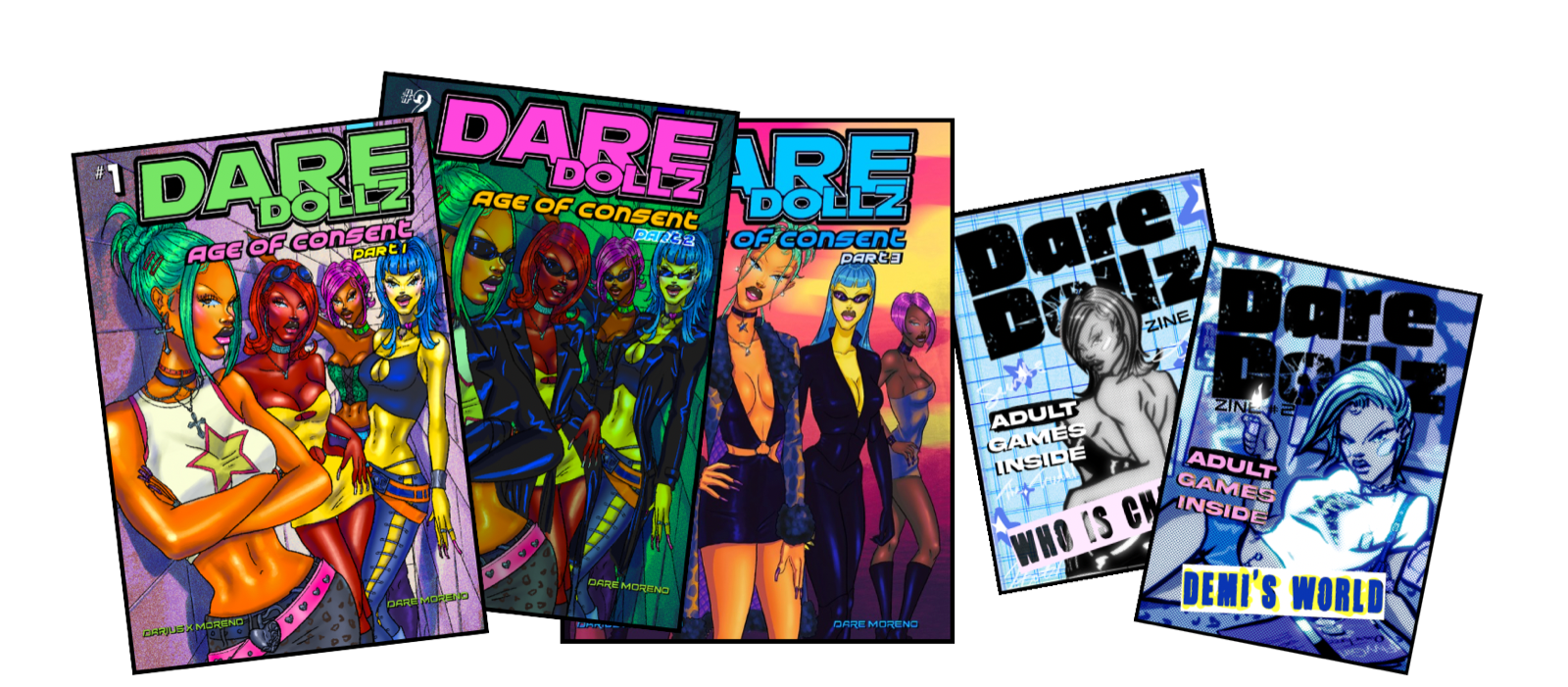 Dare Dollz: Age of Consent — comic covers & zines